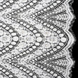 Bridal Lace with Beads, Sequins, and Finished Edge - Off White Floral Archways