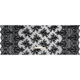 Beaded Lace with Sequin Studs and Finished Edges - Black Fantastical Florals