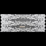 Chantilly Lace with Beads, Sequins, and Finished Edges - White and Ivory Flowering Vines