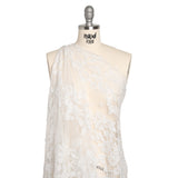 Chantilly Lace with Beads, Sequins, and Finished Edges - White and Ivory Flowering Vines