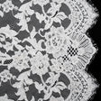 Chantilly Lace with Beads, Sequins, and Finished Edges - White and Ivory Flowering Vines