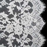 Chantilly Lace with Beads, Sequins, and Finished Edges - White and Ivory Flowering Vines
