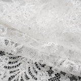 Chantilly Lace with Beads, Sequins, and Scalloped Finished Edges - White Floral