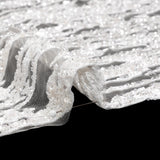 Embroidered Lace with Beads and Sequins - Off-White Abstract Lines