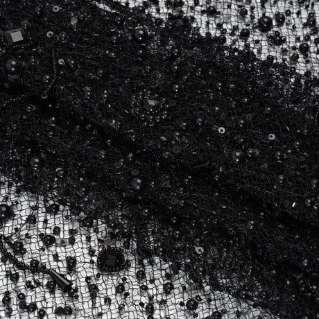 Beaded Novelty Lace - Black Little Charms