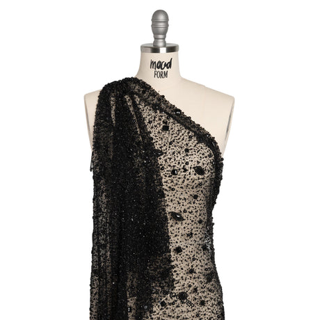 Beaded Novelty Lace - Black Little Charms