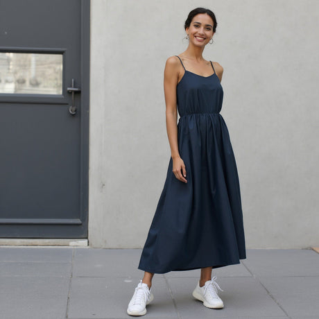 Stretch Cotton Poplin - Navy - Chancay Collection