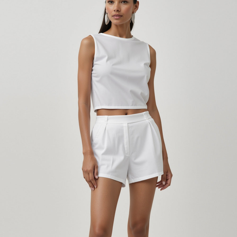 Stretch Cotton Poplin - White - Chancay Collection