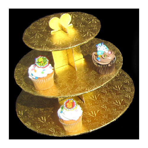 Gold Foil Covered 3-Tier Cupcake Stand