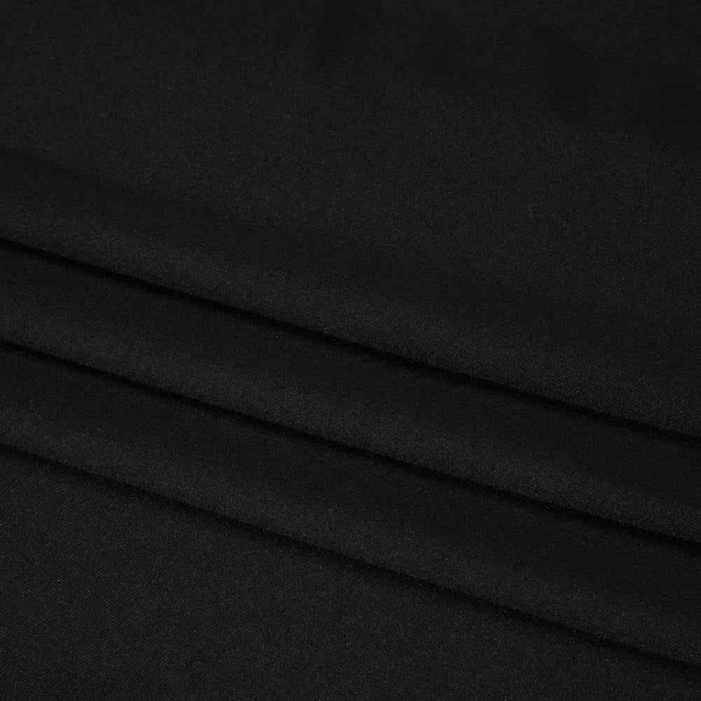 Stretch Recycled Polyester Jersey, Wicking with Odorless Finish - Black