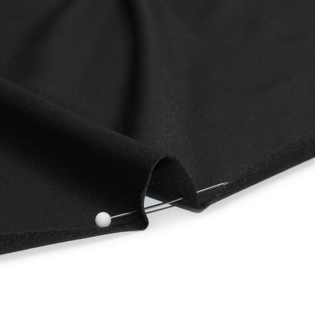 Stretch Recycled Polyester Jersey, Wicking with Odorless Finish - Black