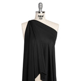 Stretch Recycled Polyester Jersey, Wicking with Odorless Finish - Black