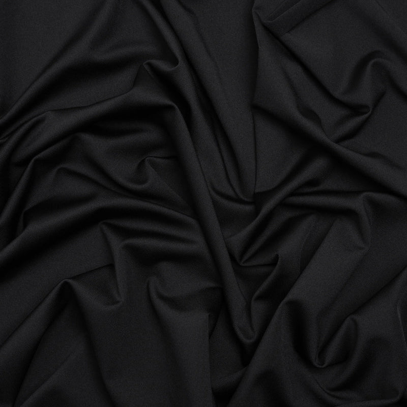 Stretch Recycled Polyester Jersey, Wicking with Odorless Finish - Black