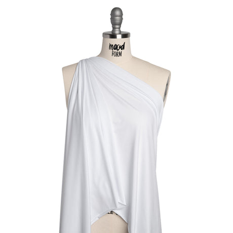Stretch Recycled Polyester Jersey, Wicking with Odorless Finish - White