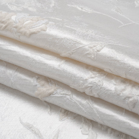 Metallic Luxury Brocade - White Tonal Floral