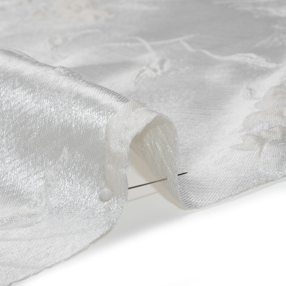 Metallic Luxury Brocade - White Tonal Floral