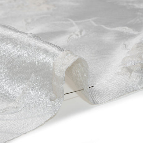 Metallic Luxury Brocade - White Tonal Floral
