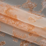 Metallic Burnout Luxury Brocade - Peachy Orange Abstract