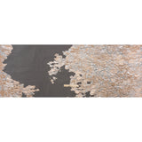 Metallic Burnout Luxury Brocade - Peach and Silver Abstract Crinkled Borders