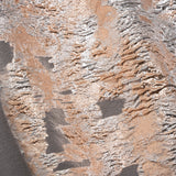 Metallic Burnout Luxury Brocade - Peach and Silver Abstract Crinkled Borders