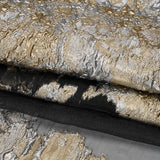 Metallic Burnout Luxury Brocade - Silver, Gold and Black Abstract Crinkled Borders