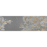 Metallic Burnout Luxury Brocade - Sky Blue, Gold and Black Abstract Crinkled Borders