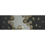 Metallic Burnout Luxury Brocade - Charcoal, Black and Gold Rose Border