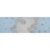 Metallic Burnout Luxury Brocade - Sky Blue and Gold Rose Border
