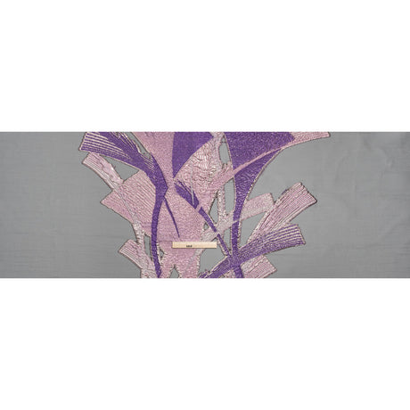 Metallic Luxury Burnout Brocade - Purple, Orchid Pink and Black Abstract