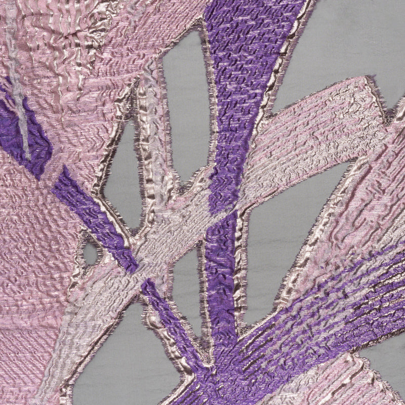 Metallic Luxury Burnout Brocade - Purple, Orchid Pink and Black Abstract