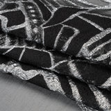 Metallic Luxury Burnout Brocade Panel - Black and Silver Floral Medallion