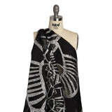Metallic Luxury Burnout Brocade Panel - Black and Silver Floral Medallion