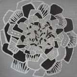 Metallic Luxury Burnout Brocade Panel - Black and Silver Floral Medallion