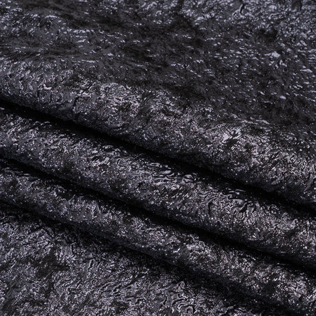Metallic Luxury Brocade - Black and Navy Abstract
