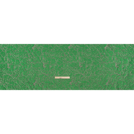 Metallic Luxury Brocade - Kelly Green and Silver Floral Outlines
