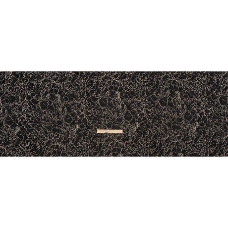 Metallic Luxury Brocade - Black and Silver Floral Outlines