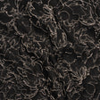 Metallic Luxury Brocade - Black and Silver Floral Outlines
