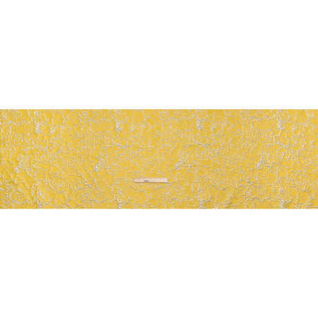 Metallic Luxury Brocade - Sunshine Yellow and Silver Floral Outlines
