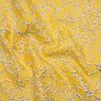Metallic Luxury Brocade - Sunshine Yellow and Silver Floral Outlines