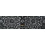 Metallic Luxury Brocade - Gray and Black Floral Medallions and Leaves