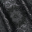 Metallic Luxury Brocade - Gray and Black Floral Medallions and Leaves