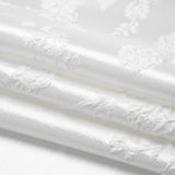 Metallic Luxury Brocade - White Rose Bushes Border
