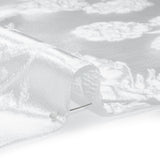 Metallic Luxury Brocade - White Rose Bushes Border