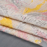 Metallic Luxury Burnout Brocade Panel - Pale Pink and Peach Painterly Lily