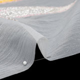 Metallic Luxury Burnout Brocade Panel - Pale Pink and Peach Painterly Lily