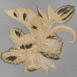 Metallic Luxury Burnout Brocade Panel - Black and Gold Painterly Lily