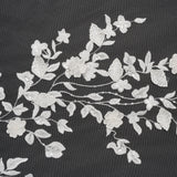 Embroidered 3D Lace with Clear Baby Sequins - White Floral Vines