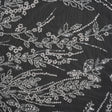 Beaded and Sequined Lace - White Leafy Border
