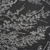 Beaded and Sequined Lace - White Leafy Border