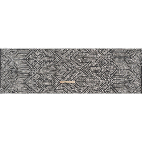 Beaded and Sequined Lace - White and Silver Geometric